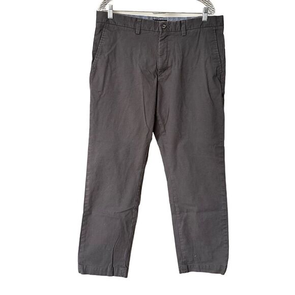 Banana Republic Mens Emerson Cotton Chino Khakis Dark-Steel Gray 36"x32" - Picture 1 of 9